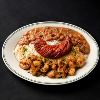RED BEANS AND RICE W/ ANDOUILLE SAUSAGE AND SHRIMP